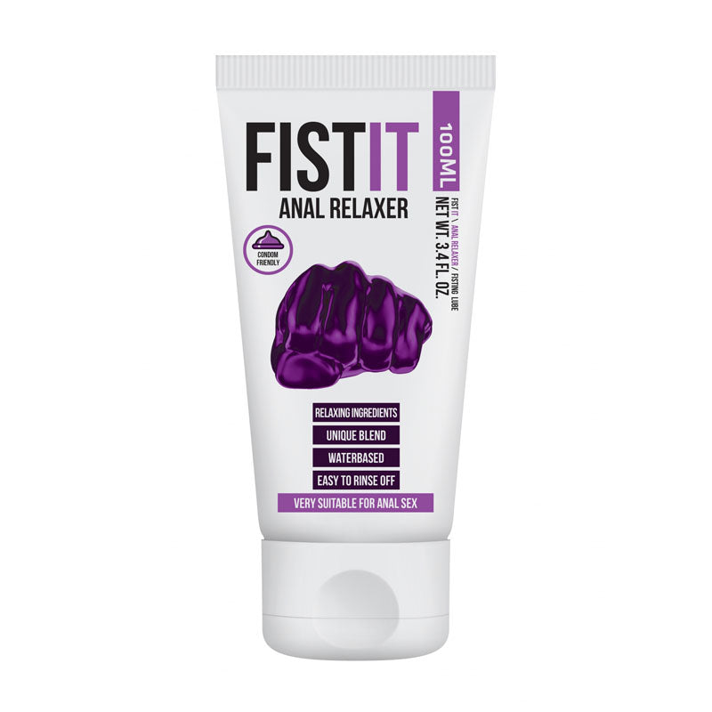 PHARMQUESTS Fist-It Anal Relaxer water-based anal lubricant in 100ml tube, ideal for anal sex use.