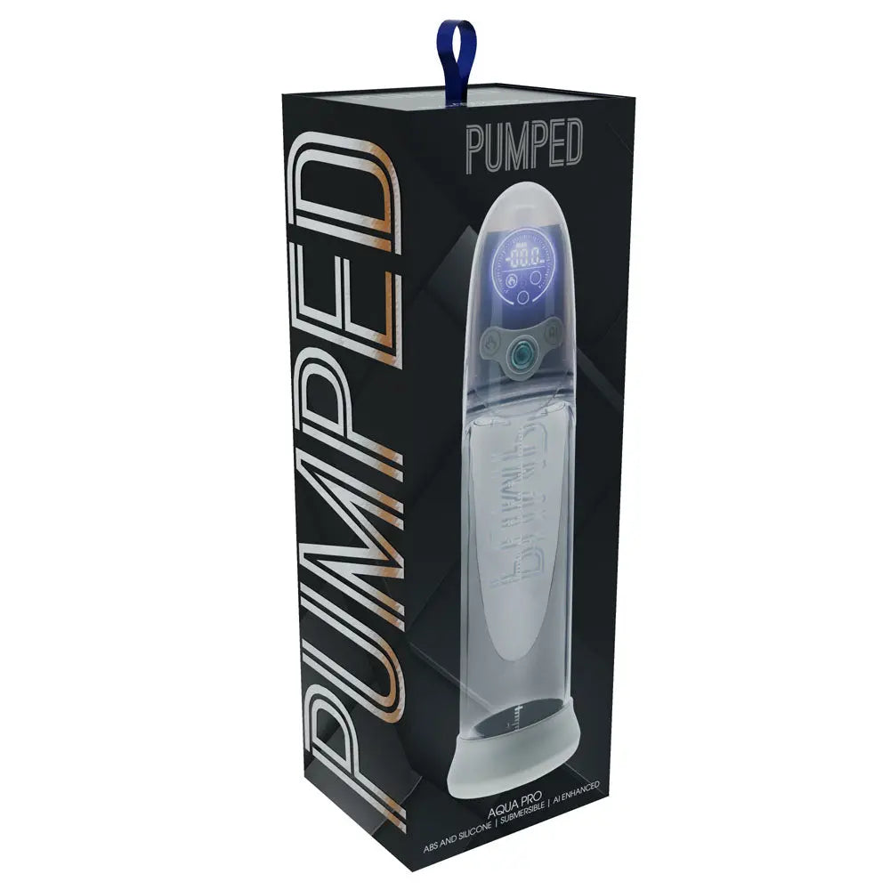Affordable quality PUMPED Aqua-Pro Auto Pump - Grey - Grey/Clear USB Rechargeable AI-Enabled Submersible Auto Penis Pump  from Shots Toys by Discreet Intimate Essentials with Discreet Delivery 