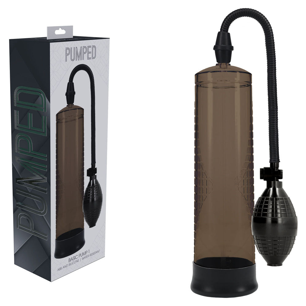 PUMPED Basic Pump 1 -  -  Penis Pump with brown cylinder and hand pump, ideal for enhancing male performance.