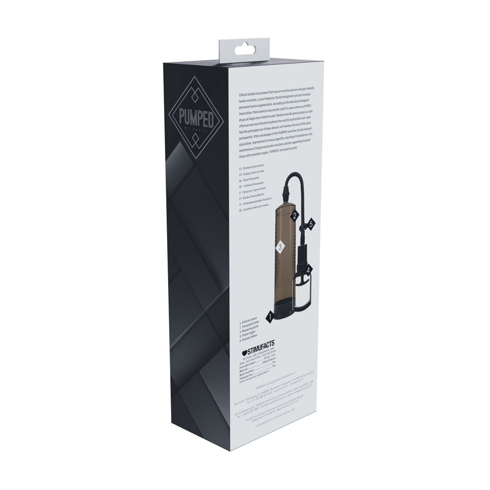 PUMPED Basic Pump 2 -  -  Penis Pump packaging showcasing design and instructions.