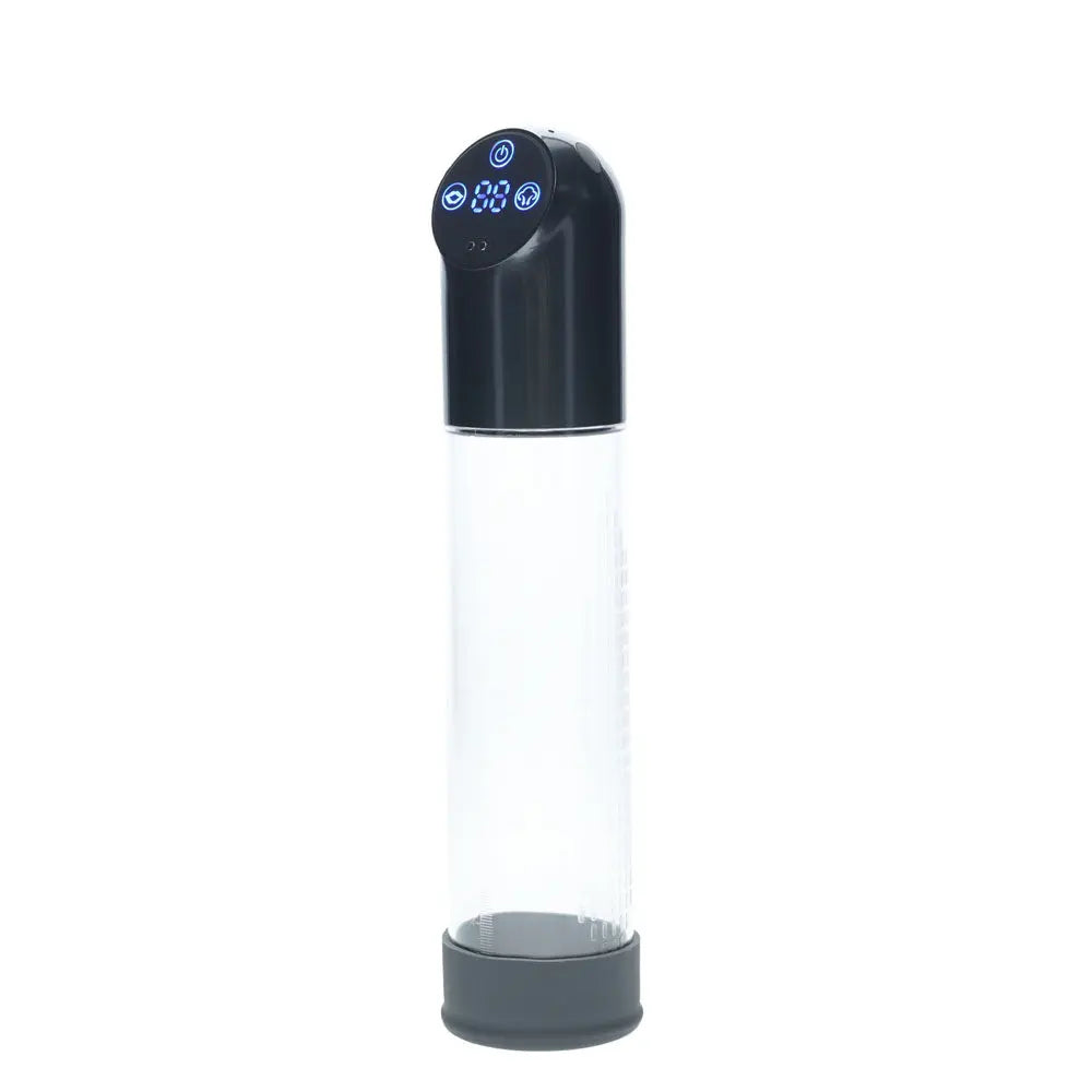 Affordable quality PUMPED Automatic Waterproof Pump - Gun Metal - Gunmetal/Clear USB Rechargeable Automatic Penis Pump  from Shots Toys by Discreet Intimate Essentials with Discreet Delivery 