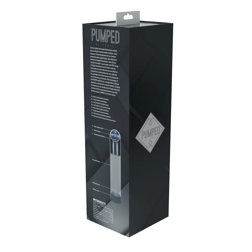 Affordable quality PUMPED Automatic Waterproof Pump - Gun Metal - Gunmetal/Clear USB Rechargeable Automatic Penis Pump  from Shots Toys by Discreet Intimate Essentials with Discreet Delivery 