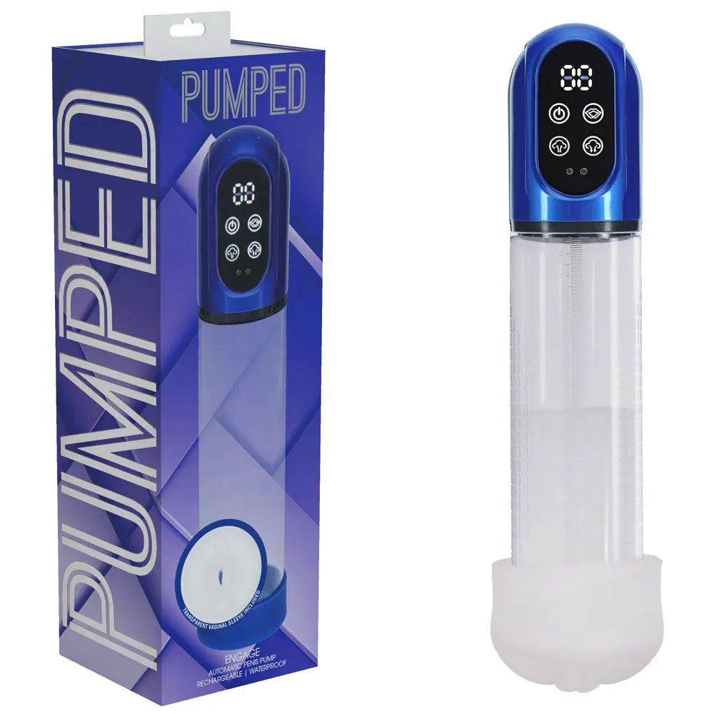 Affordable quality PUMPED Engage Automatic Penis Pump -  - Metallic  USB Rechargeable Auto Penis Pump  from Shots Toys by Discreet Intimate Essentials with Discreet Delivery 