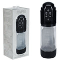 PUMPED TechnoThrust Auto Masturbator - /Clear USB Rechargeable Auto Masturbator displayed with box.