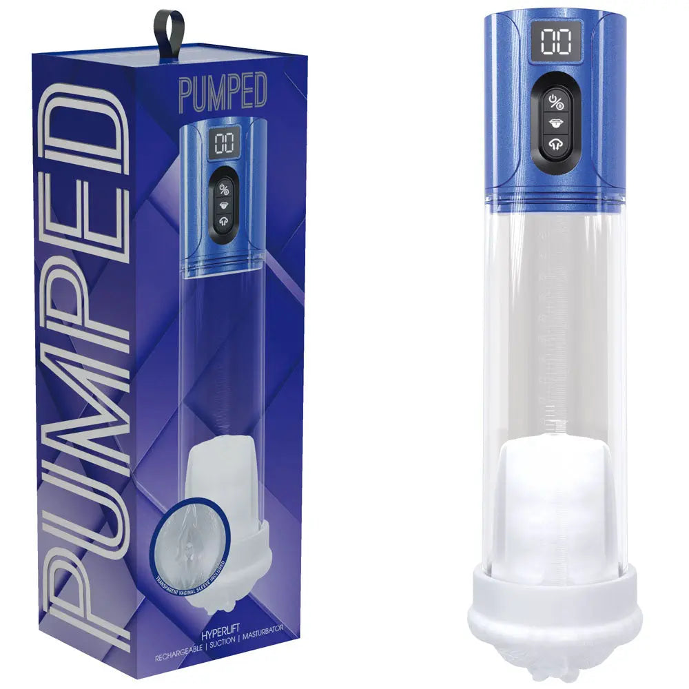 Affordable quality PUMPED HyperLift -  - Metallic /Clear USB Rechargeable Auto Pump  from Shots Toys by Discreet Intimate Essentials with Discreet Delivery 