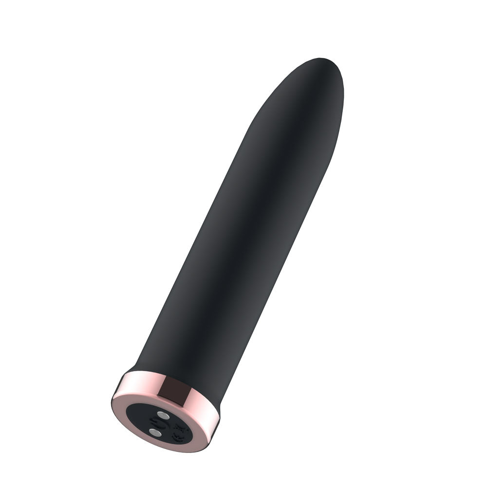 Passion Play Rechargeable Vibrating Bullet -  -  9.8 cm USB Rechargeable Bullet in sleek black silicone design.