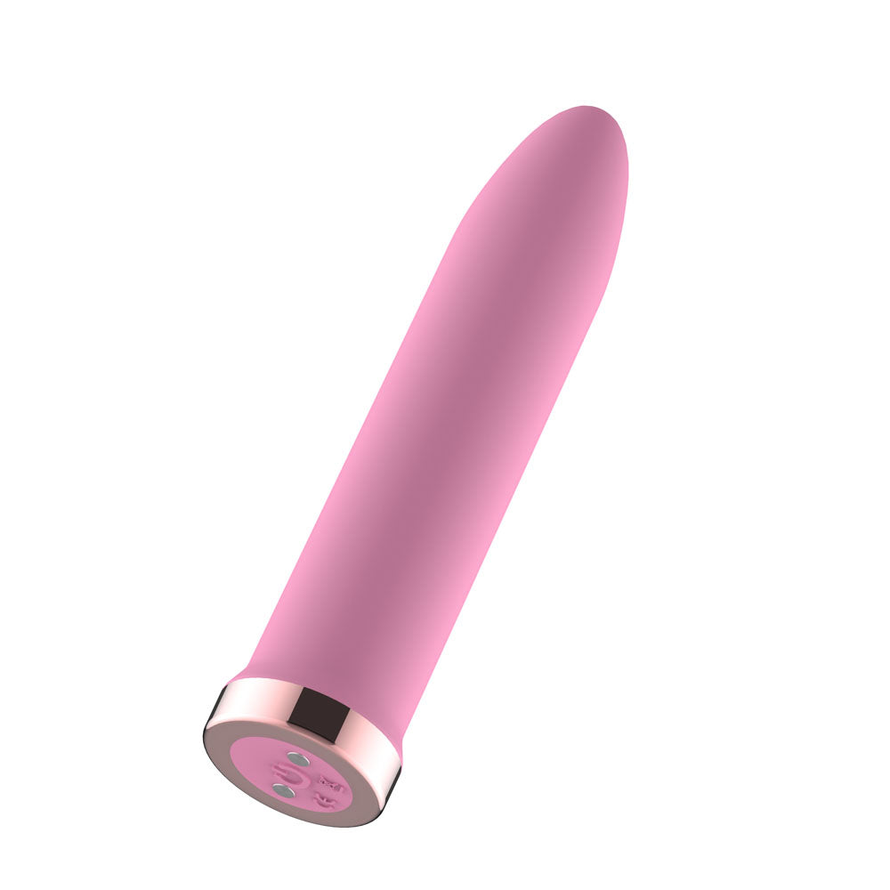 Passion Play Rechargeable Vibrating Bullet -  -  9.8 cm USB Rechargeable Bullet in pink silicone design.