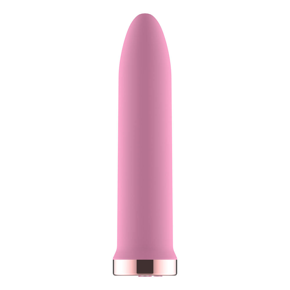 Passion Play Rechargeable Vibrating Bullet -  -  9.8 cm USB Rechargeable Bullet in cute pink color.
