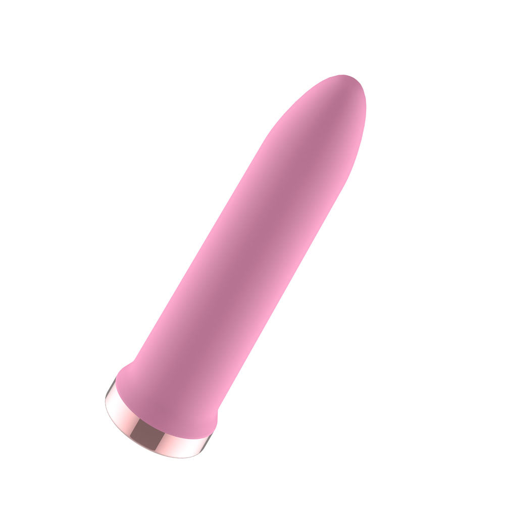 Passion Play Rechargeable Vibrating Bullet -  -  9.8 cm USB Rechargeable Bullet in soft pink silicone, perfect for intimate essentials.