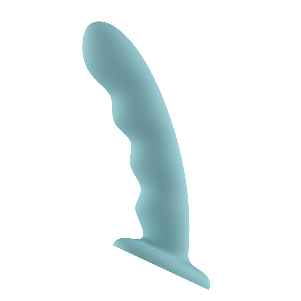 Passion Play Liquid Silicone Wavy Dildo -  -  20.9 cm Dildo in dreamy blue with ridges for added pleasure.