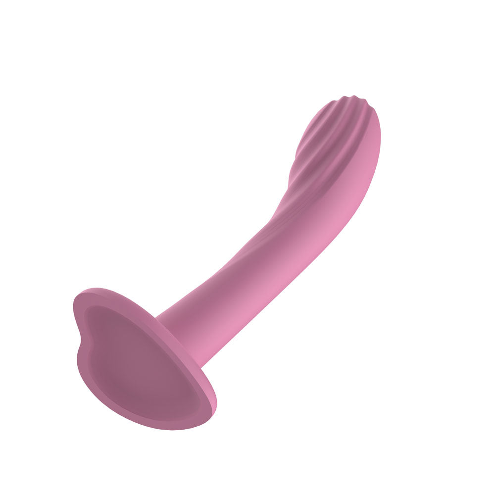 Passion Play Liquid Silicone Textured Dildo -  -  18 cm Dildo in soft pink with textured tip for enhanced sensation.