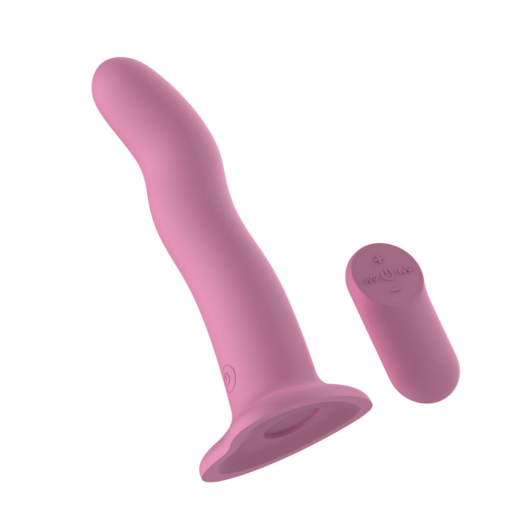 Passion Play Vibrating Dildo - 18.2 cm USB rechargeable vibrating dildo with remote and wireless control.