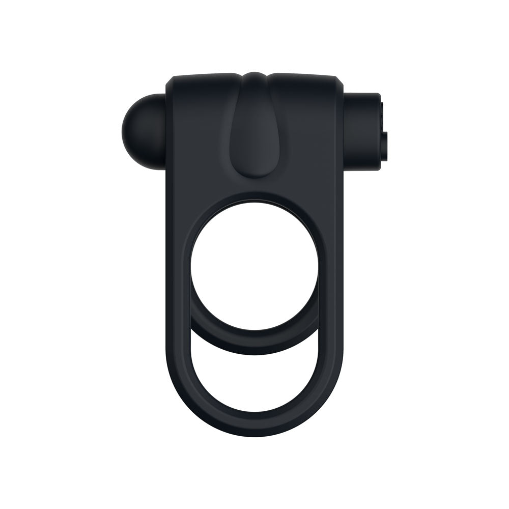 Passion Play Silicone Vibrating Dual Cockring -  USB Rechargeable Cock & Balls Ring for excitement in partnered play.