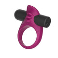 Passion Play Silicone Vibrating Cockring - USB rechargeable vibrating cockring in fun purple color.