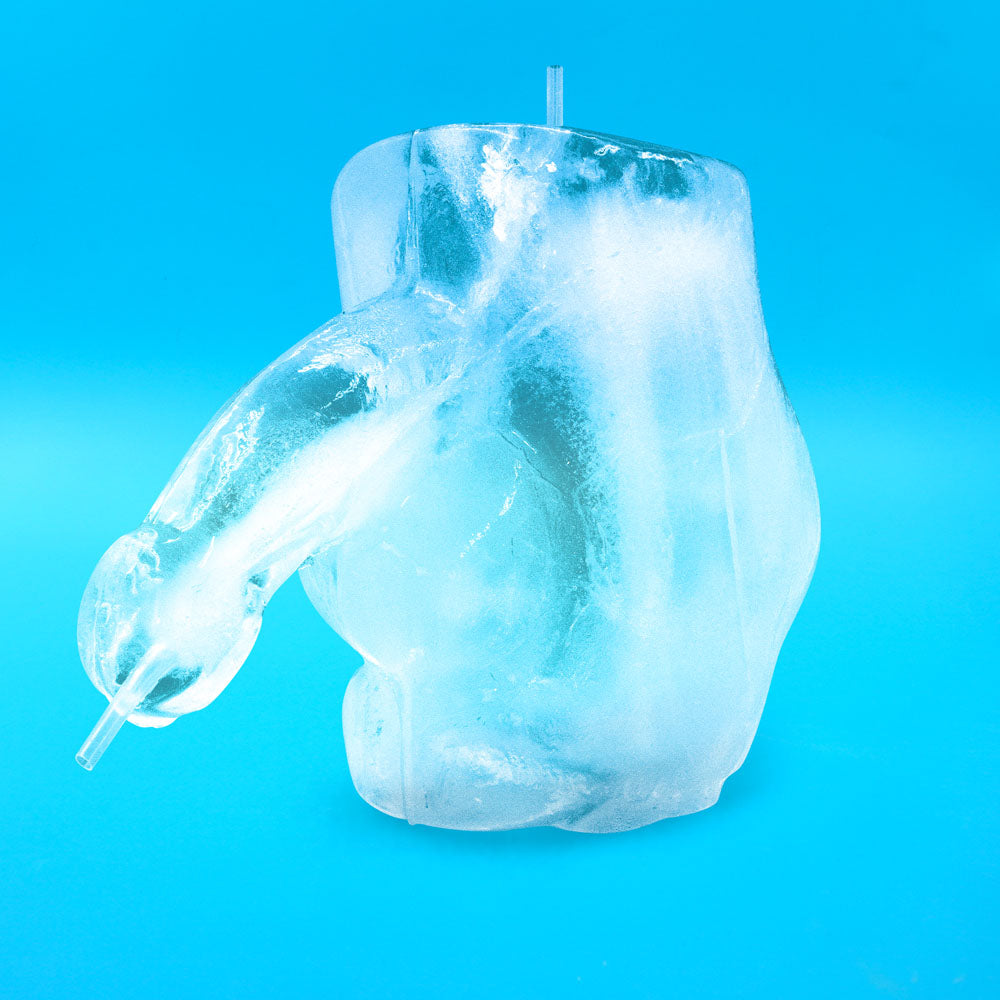 Huge Penis Ice Luge - Party Novelty displayed on a blue background, ready for fun adult entertainment.