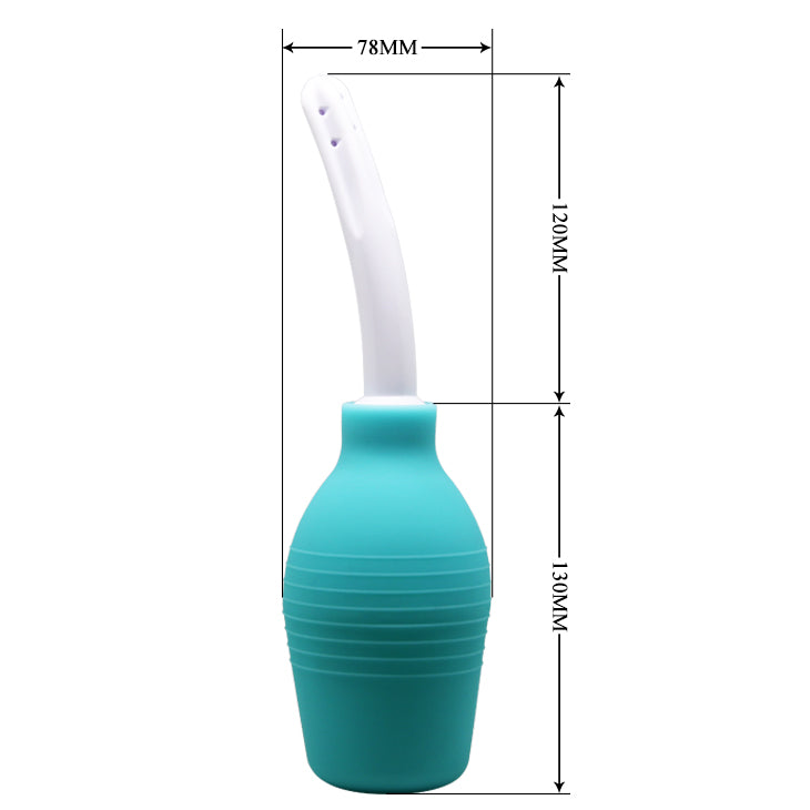 MR PLAY Anal Douche - Aqua/White Unisex Douche - 310 ml Capacity with measurements for easy use.