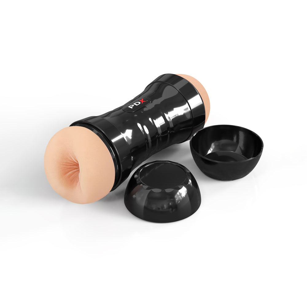 PDX Wet Pussies Super Flip-A-Pussy Over dual-ended stroker for men, featuring a realistic design and self-lubricating feature.
