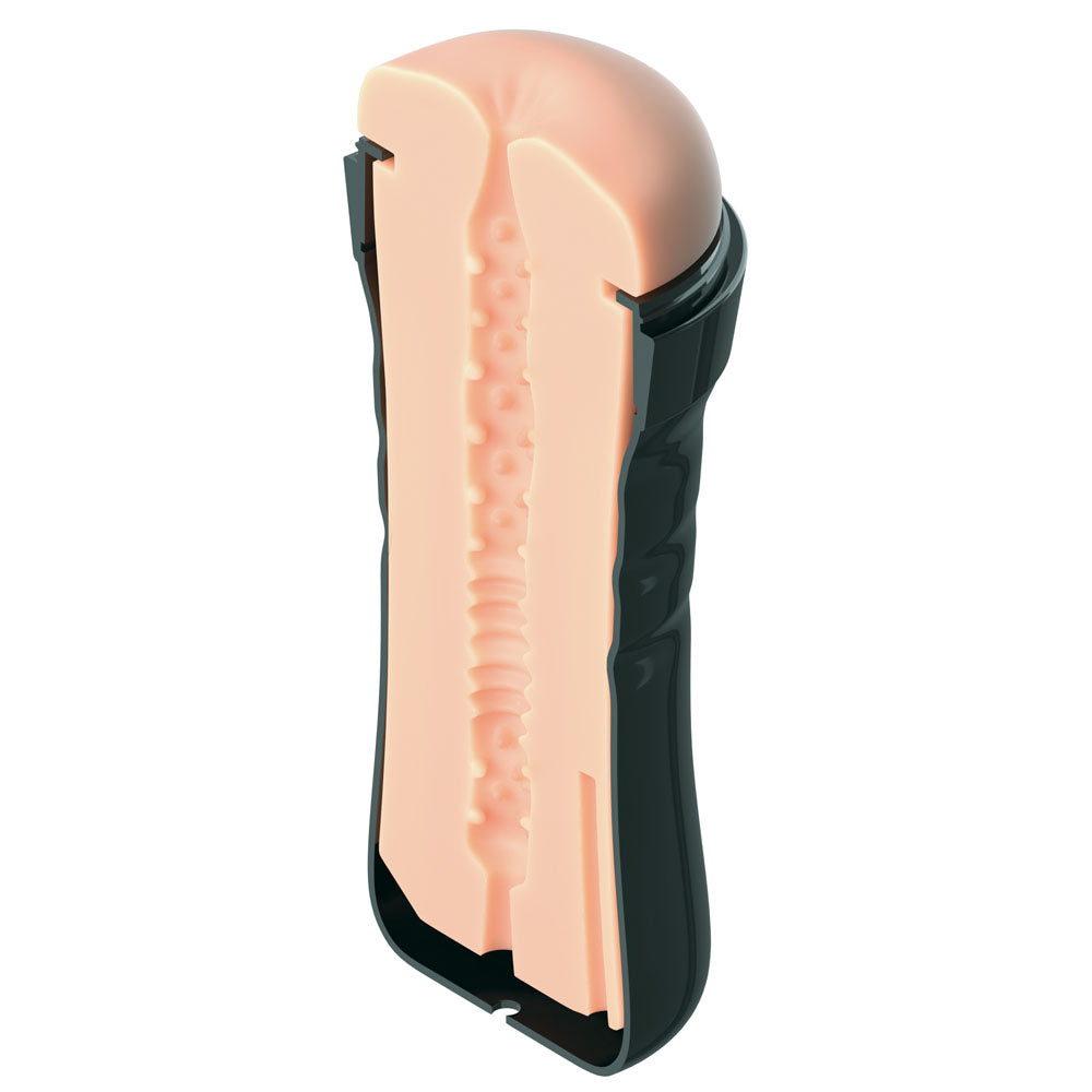 PDX Wet Bussies Super Bangin Butt - Light -  Anal Stroker with realistic details and self-lubricating feature.