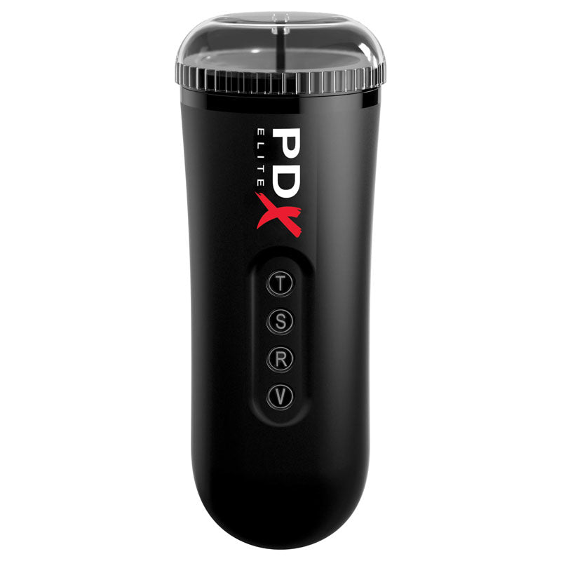 Pipedream Extreme Toyz Elite Moto Blower -  Powered Masturbator featuring sleek design and control buttons for suction and vibration.