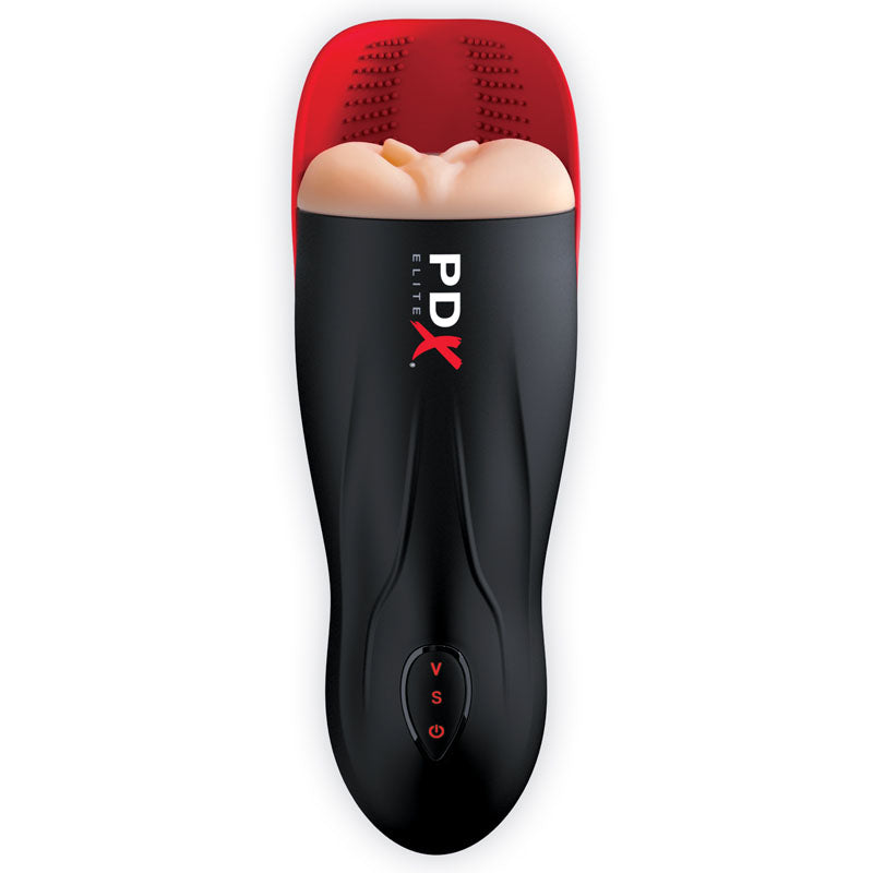 Pipedream Extreme Toys Elite Fuck-O-Matic, USB rechargeable sucking masturbator for enhanced male pleasure.