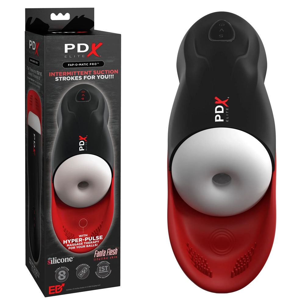 PDX Elite Fap-O-Matic Pro - USB Rechargeable Sucking Masturbator with intermittent suction and hyper-pulse feature.