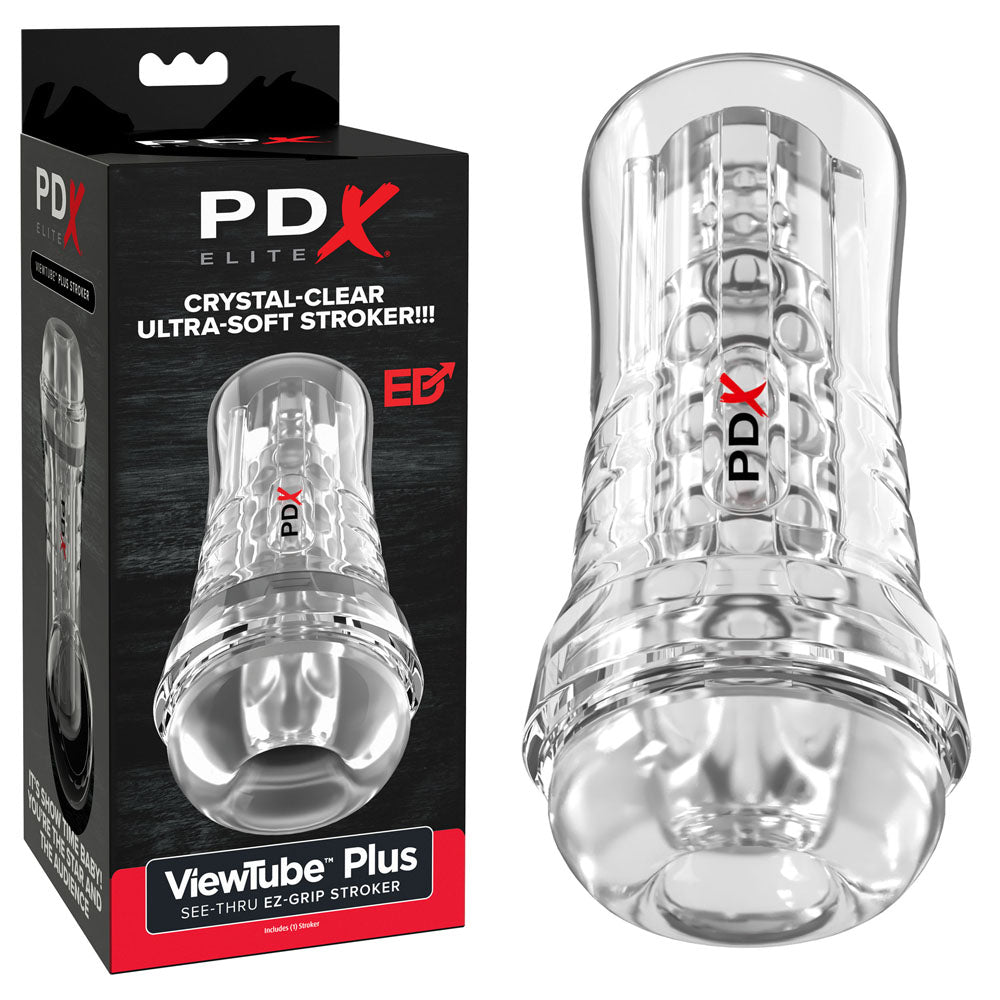 PDX Elite ViewTube EZ-Grip Stroker -  Stroker with crystal-clear design and ultra-soft stroking action for unforgettable experiences.