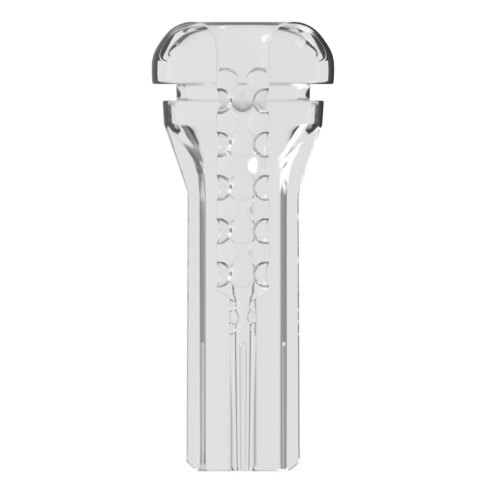 PDX Elite ViewTube XXL LED Stroker - Clear Stroker with LED Lights showcasing its crystal-clear design for an enhanced experience.