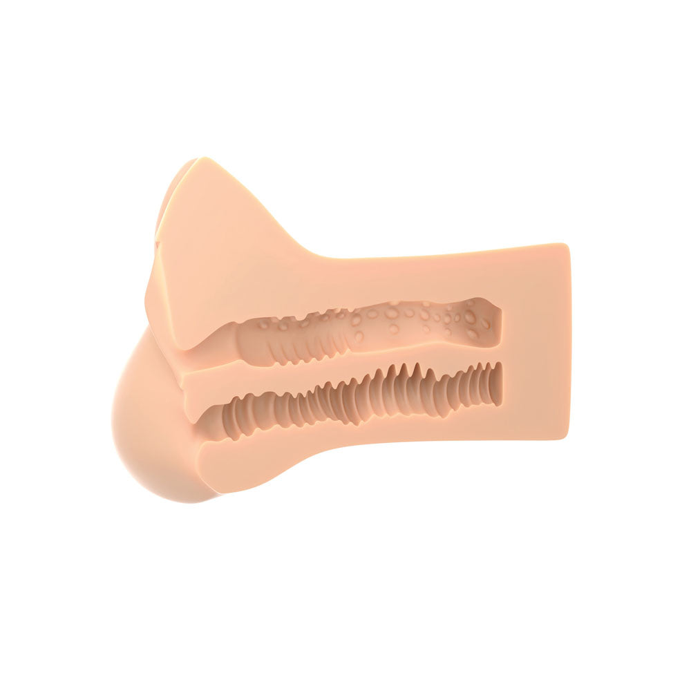 PDX Plus Pick Your Pleasure Stroker XL - Light -  Vagina Stroker with detailed texture and intricate interior.