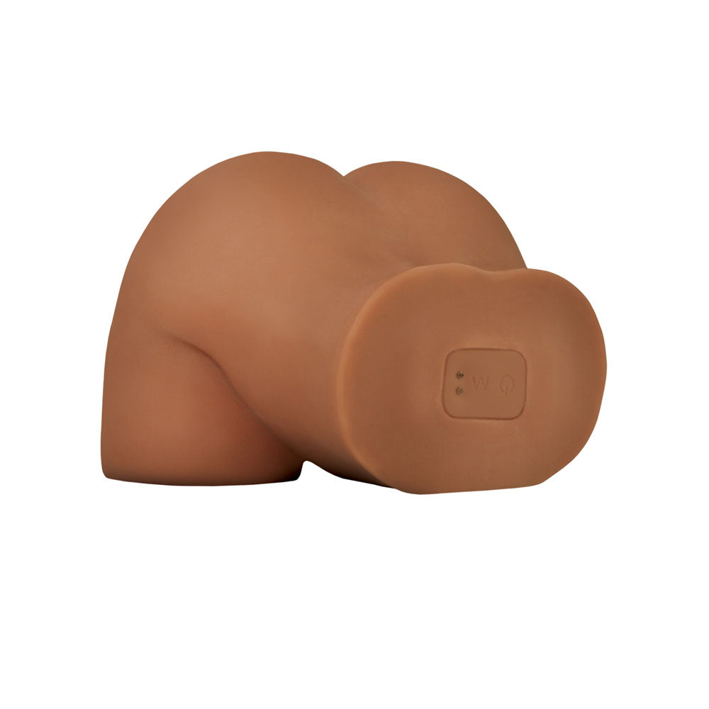 PDX Elite Shake That Ass -  -  USB Rechargeable Vibrating Mega Masturbator side view showcasing realistic design.