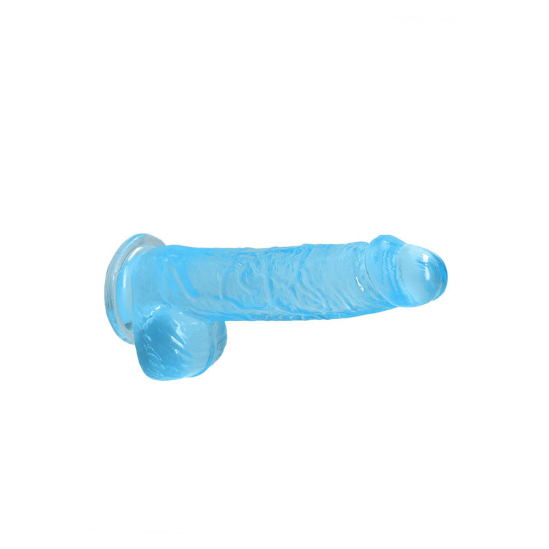 REALROCK 6'' realistic dildo with balls featuring a clear design and strong suction cup for secure use.