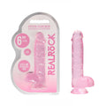 REALROCK 6'' Realistic Dildo With Balls - 15.2 cm Dong in crystal clear packaging with suction cup.