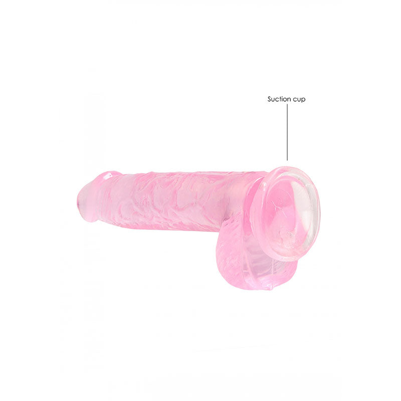 REALROCK 6'' Realistic Dildo With Balls -  15.2 cm Dong featuring suction cup and realistic design.