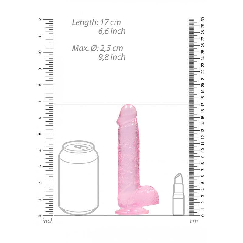 REALROCK 6'' Realistic Dildo With Balls -  15.2 cm Dong next to a can for size comparison.