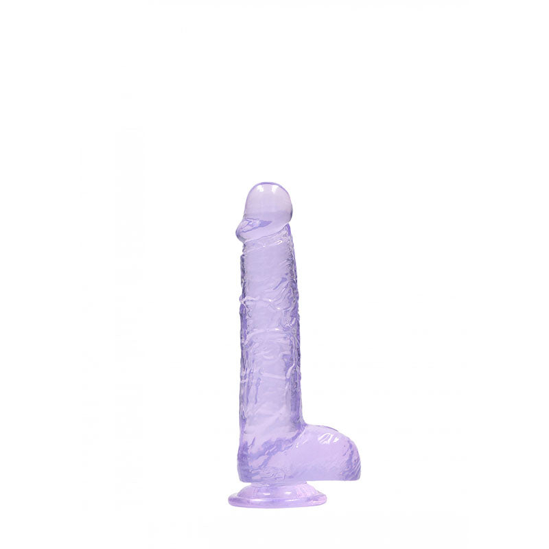REALROCK 6'' Realistic Dildo With Balls -  15.2 cm Dong in crystal clear color with suction cup for enhanced pleasure.