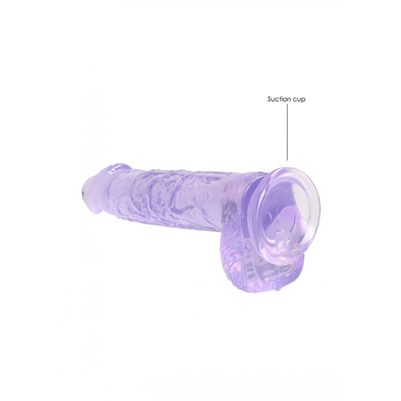 REALROCK 6'' Realistic Dildo With Balls -  15.2 cm Dong featuring suction cup for versatile use.