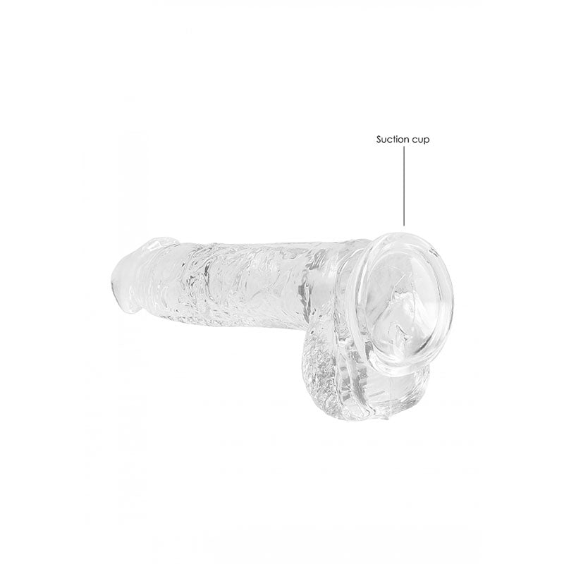 REALROCK 6'' Realistic Dildo With Balls -  15.2 cm Dong featuring a sturdy suction cup for versatile use.