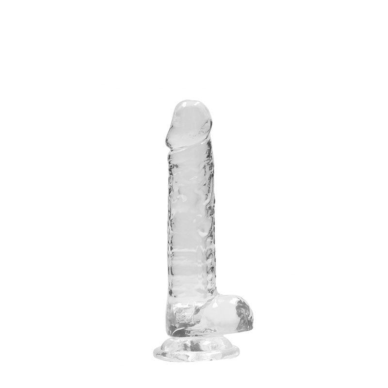REALROCK 7'' Realistic Dildo With Balls - 17.8 cm Dong on a white background with a sturdy suction cup.