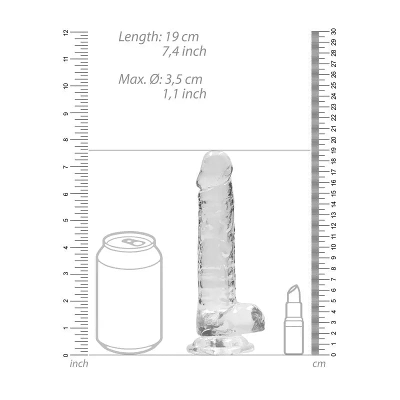 REALROCK 7'' Realistic Dildo With Balls -  17.8 cm Dong Shots Toys Discreet Intimate Essentials.