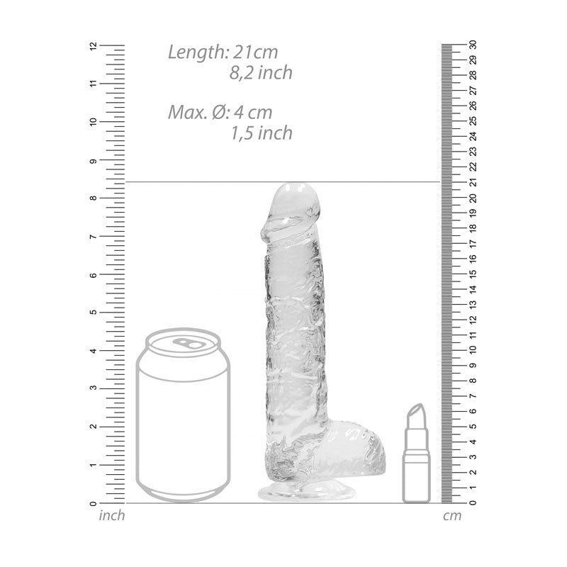 REALROCK 8'' Realistic Dildo With Balls -  20.3 cm Dong