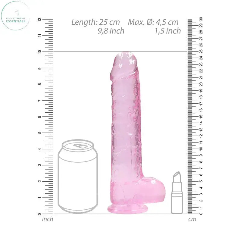 RealRock 9'' Realistic Dildo With Balls -  22.9 cm Dong Shots Toys Discreet Intimate Essentials.