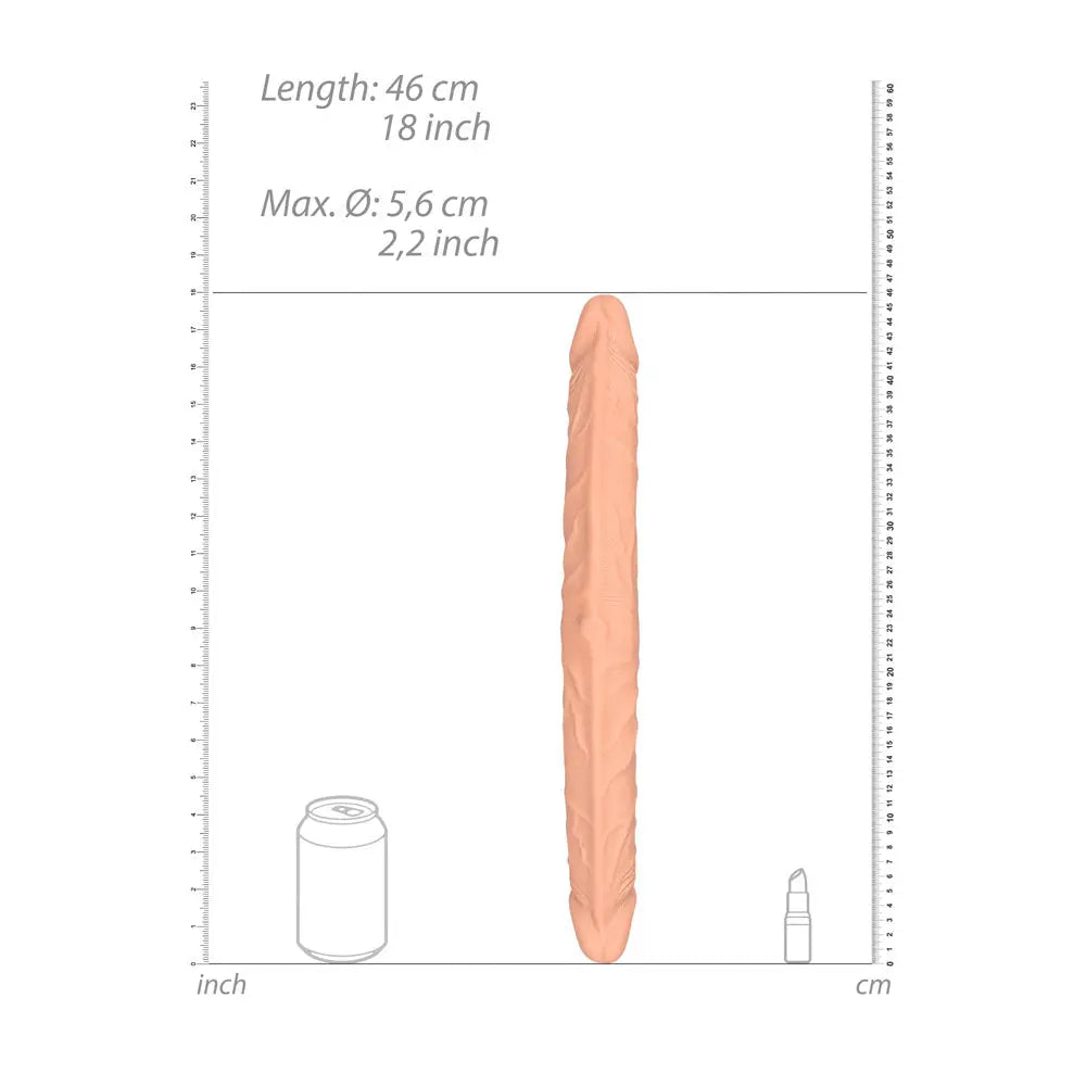 REALROCK 18'' Double Dildo -  46 cm Double Dong Shots Toys Discreet Intimate Essentials.