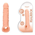 REALROCK 8'' Realistic Penis Extender with Rings - 20.3 cm Penis Extension Sleeve, phthalate-free and lifelike design.