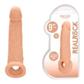Affordable quality REALROCK 9'' Realistic Penis Extender with Rings -  22.9 cm Penis Extension Sleeve  from Shots Toys by Discreet Intimate Essentials with Discreet Delivery 