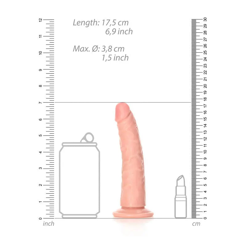 REALROCK Realistic Slim Dildo without Balls - 15.5 cm -  15.5 cm (6'') Dong Shots Toys Discreet Intimate Essentials.