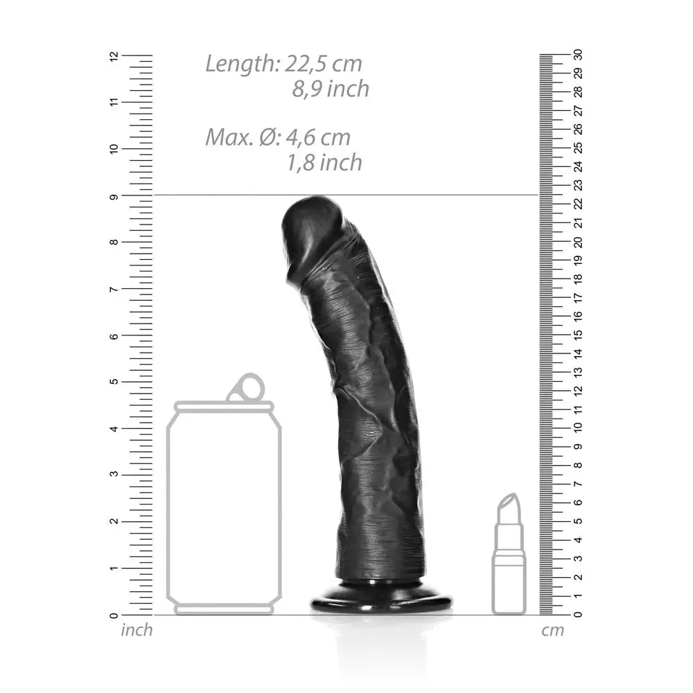 REALROCK Realistic Regular Curved Dildo with Suction Cup - 20 cm -  20 cm (8'') Dong Shots Toys Discreet Intimate Essentials.
