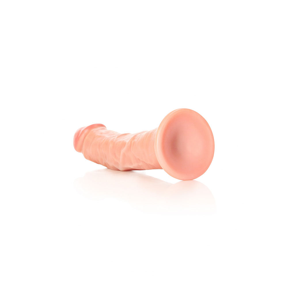 REALROCK Realistic Regular Curved Dildo with Suction Cup - 20 cm -  20 cm (8'') Dong on a white background