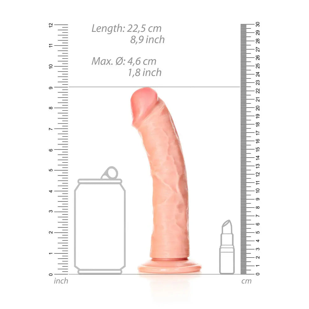 REALROCK Realistic Regular Curved Dildo with Suction Cup - 20 cm -  20 cm (8'') Dong Shots Toys Discreet Intimate Essentials.
