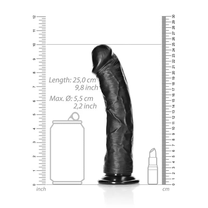 REALROCK Realistic Regular Curved Dildo with Suction Cup - 23 cm -  23 cm (9'') Dong Shots Toys Discreet Intimate Essentials.