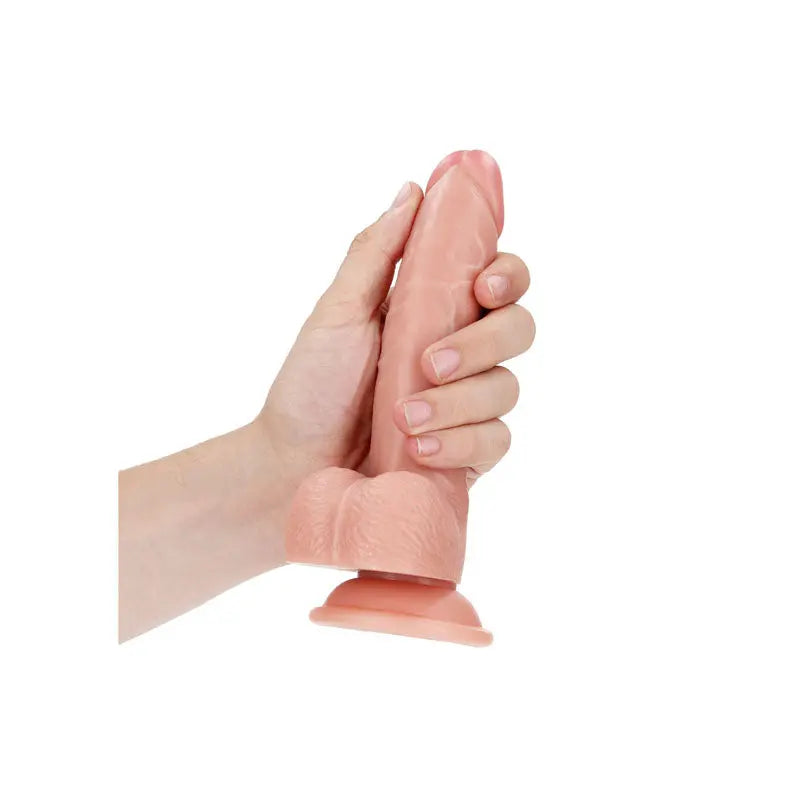 REALROCK Realistic Regular Curved Dong with Balls - 18 cm -  18 cm (7'') Dong Shots Toys Discreet Intimate Essentials.
