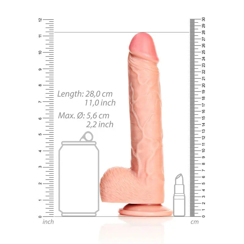 REALROCK Straight Realistic Dildo with Balls - 25.5 cm -  25.5 cm (10'') Dong Shots Toys Discreet Intimate Essentials.